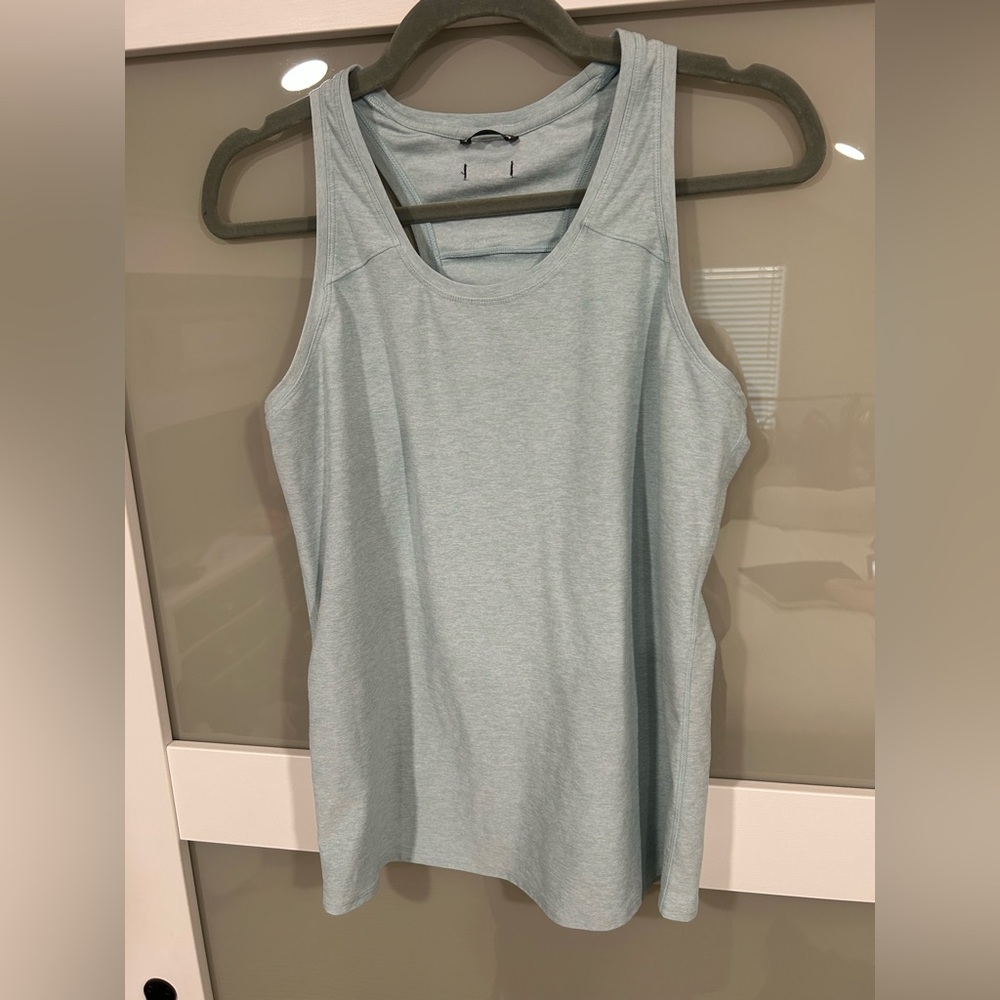 Oiselle Gray/Blue Fitted Sleeveless Tank Top